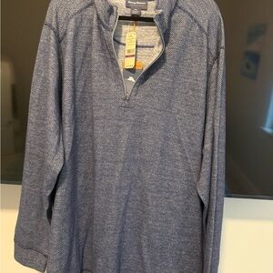 Tommy Bahama reversible Blue Textured Zip Sweater NWT